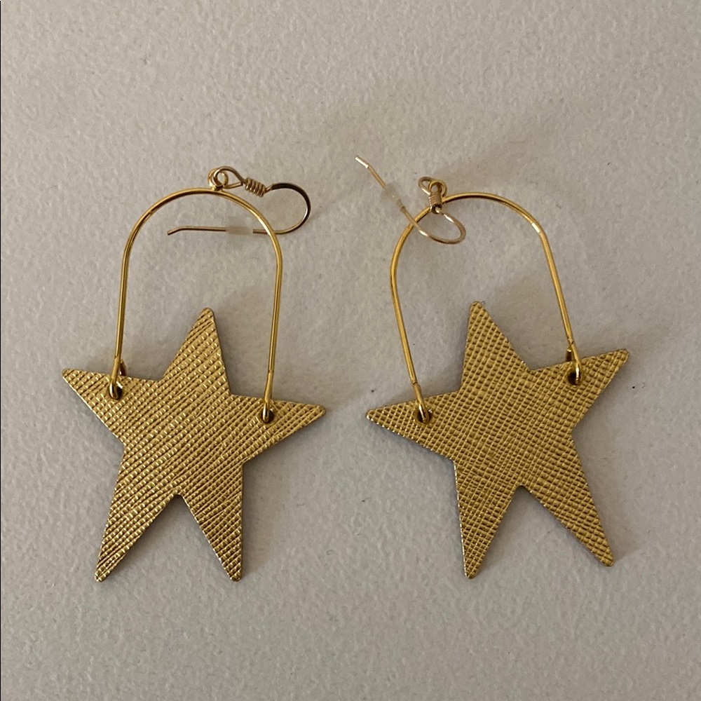 Nickel & Suede Rockstar Gold Earrings
